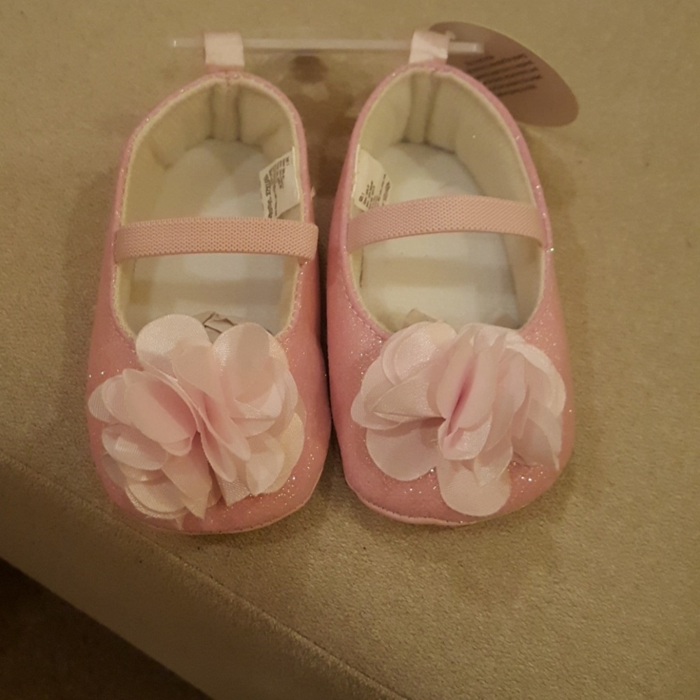 Baby Girl Pink Shoes Flower 9-12 months